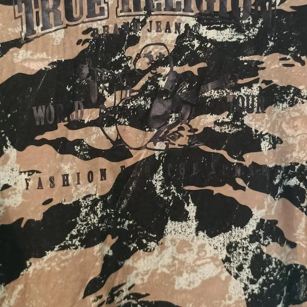True Religion/Tee Shirt/Mens XXL/Tiger Camo Buddha NWT